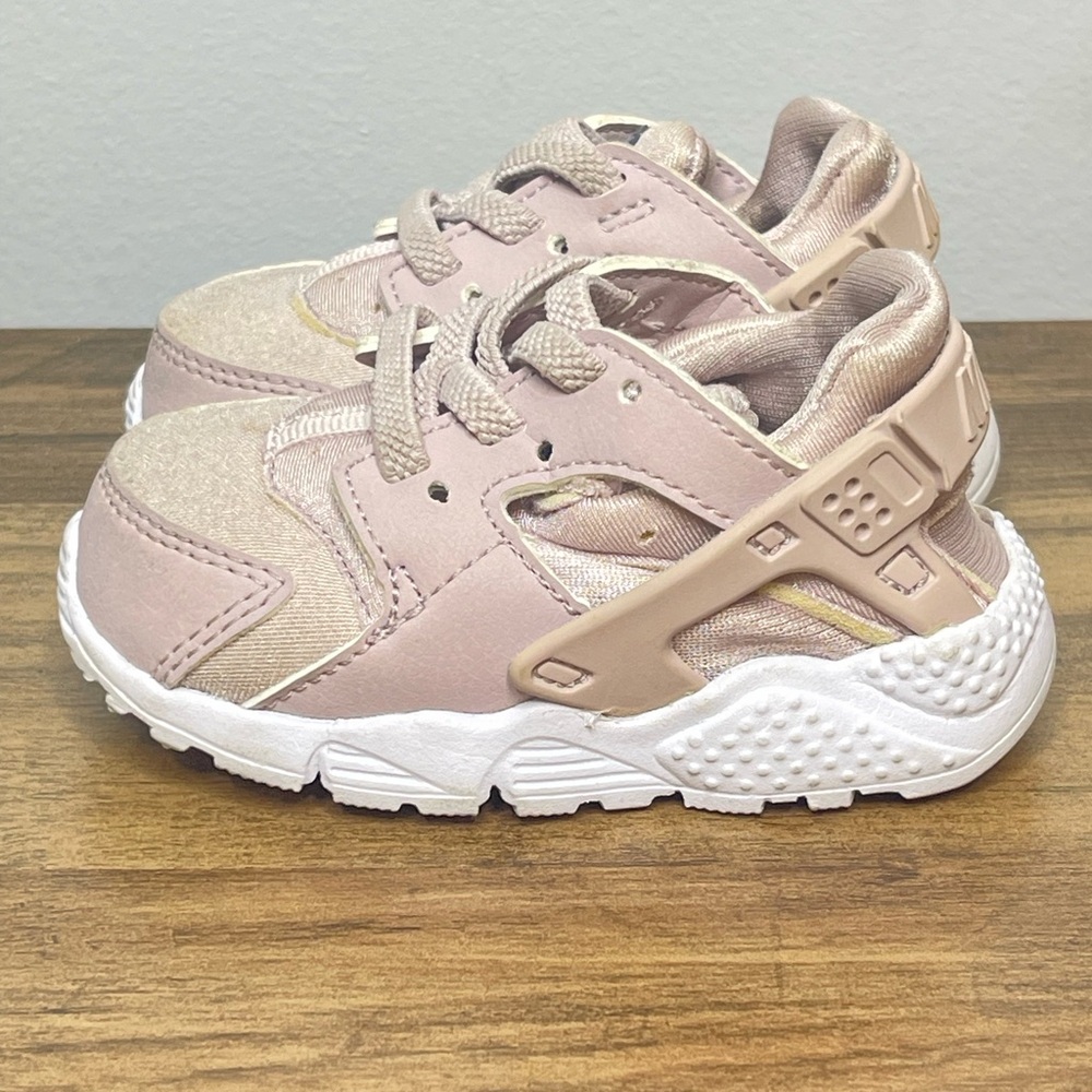 NIKE AIR HUARACHE RUN INFANT PALE PINK SLIP ON 4C